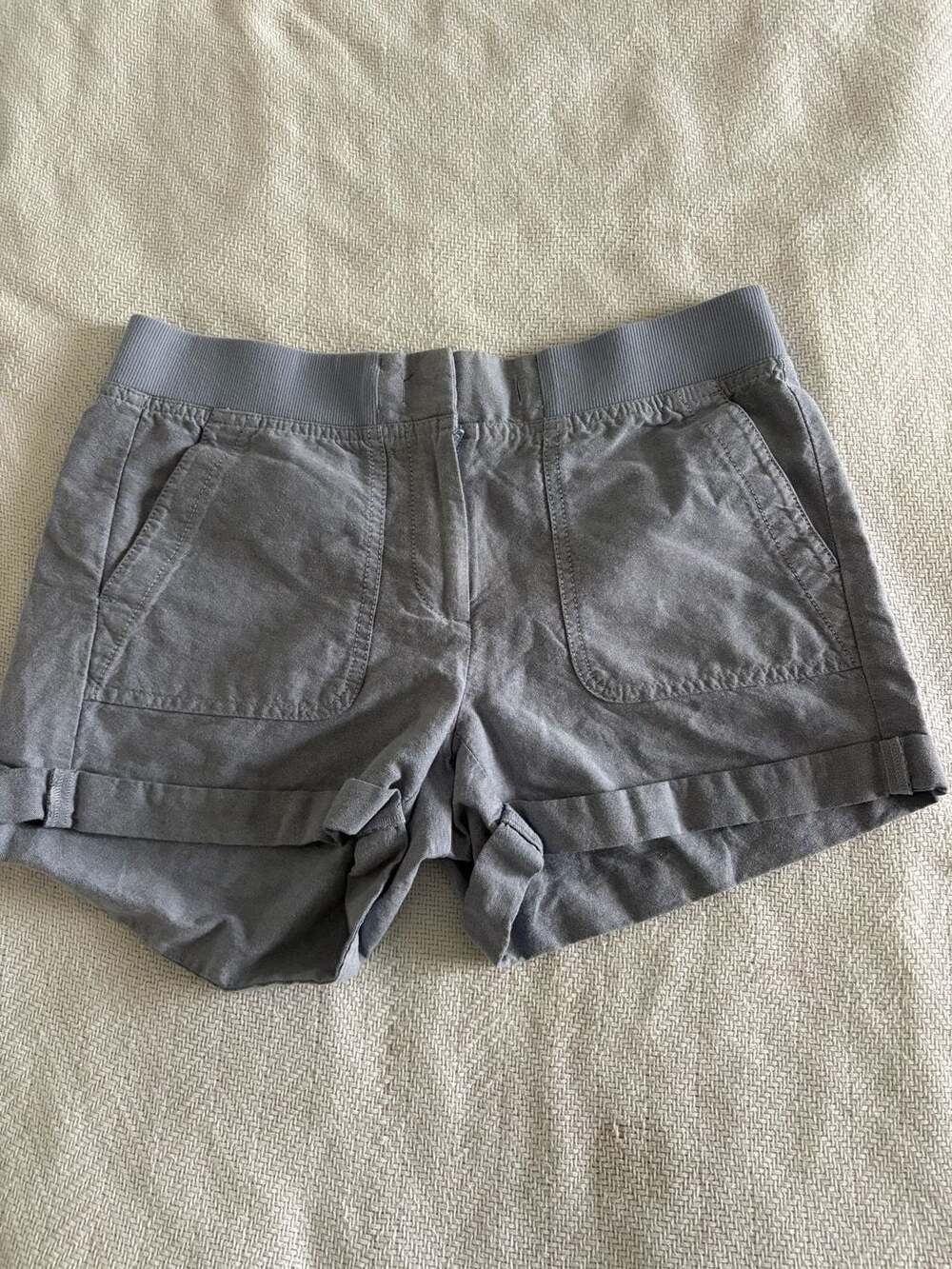 LOFT Ann Taylor Gray Utility Shorts with Elastic Waistband Size 2